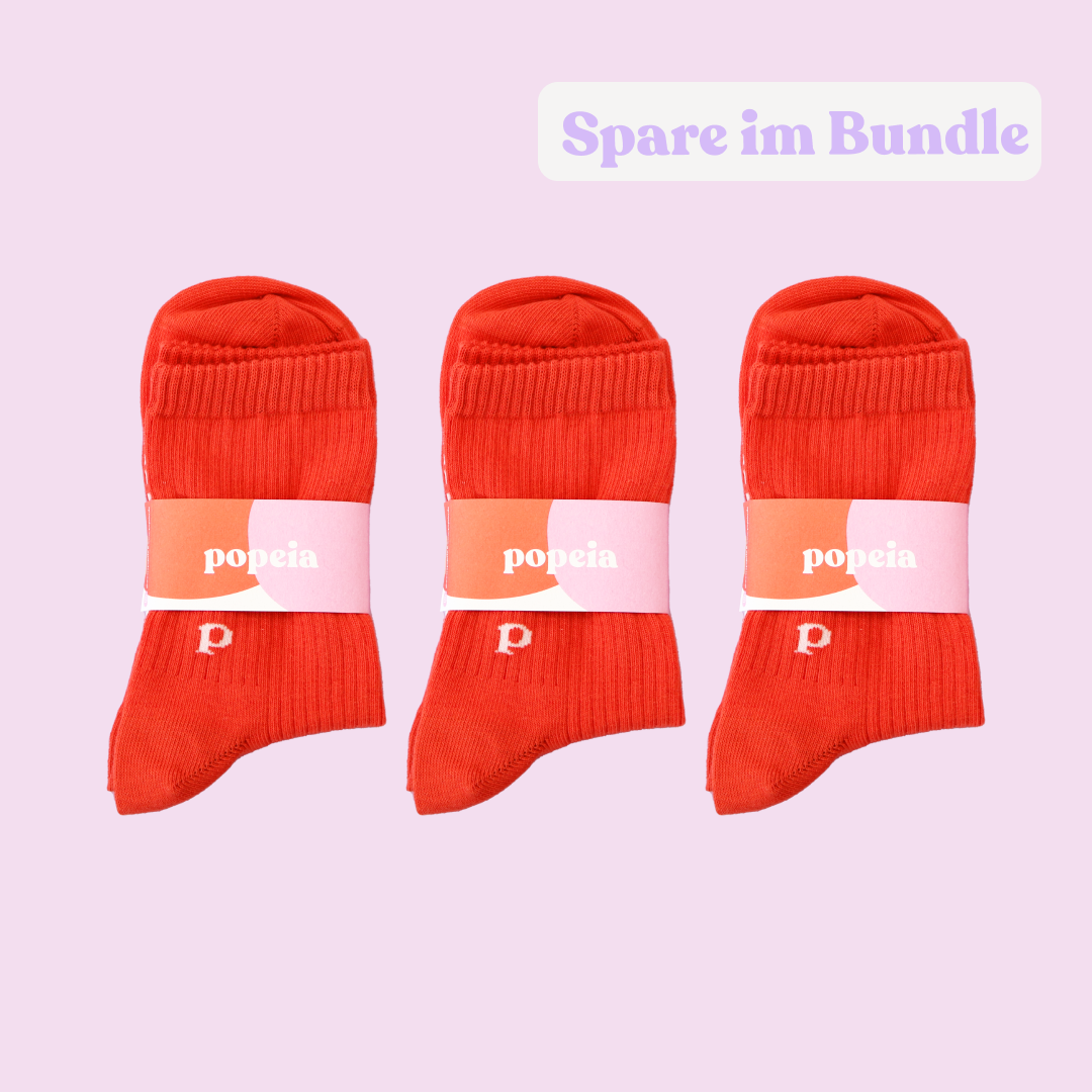 The Casual - Organic Cotton Socks in Aperol Red