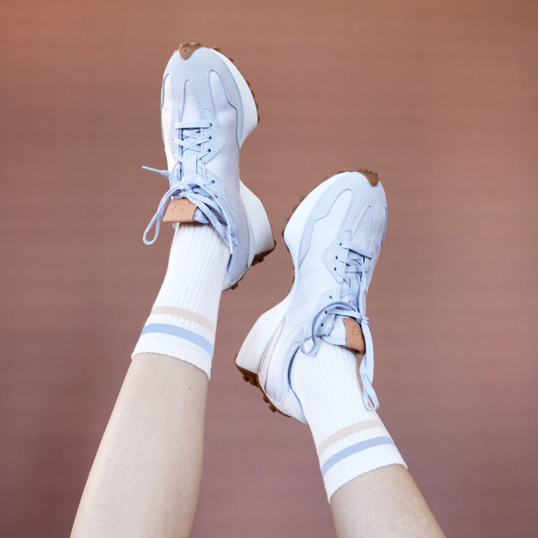 The Sporty - Organic Cotton Socks in Light Blue