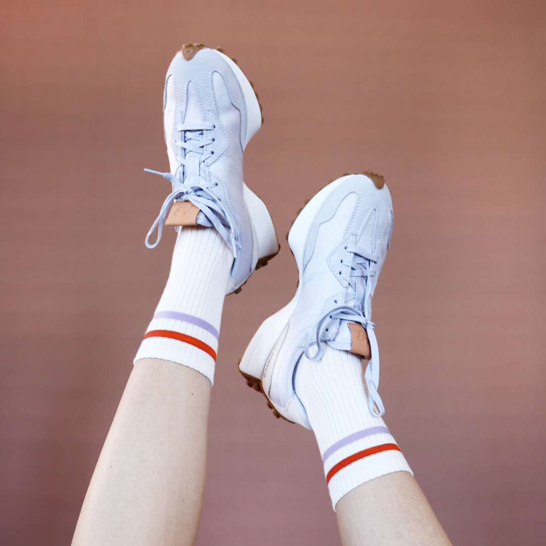 The Sporty Set: White Organic Cotton Socks